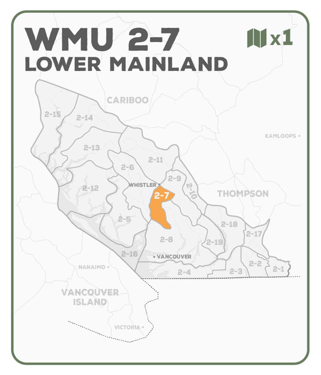 WMU 2-7 Lower Mainland Region - Hunting Topo BC - Backroad Maps
