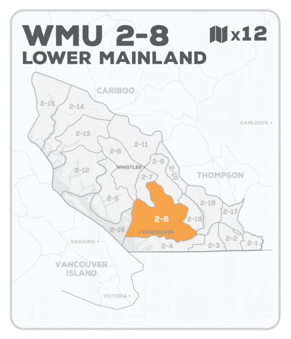 WMU 2-8 Hunting Bundle - Lower Mainland Region BC (12 maps) - Hunting Bundle