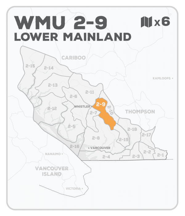WMU 2-9 Hunting Bundle - Lower Mainland Region BC (6 maps) - Hunting Bundle