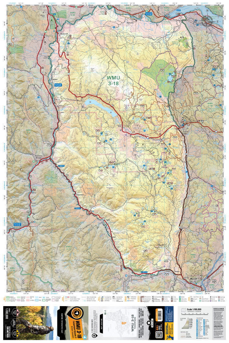 WMU 3-18 Thompson Region - Hunting Topo BC - Backroad Maps