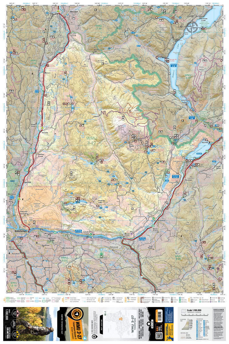 WMU 3-27 Thompson Region - Hunting Topo BC - Backroad Maps