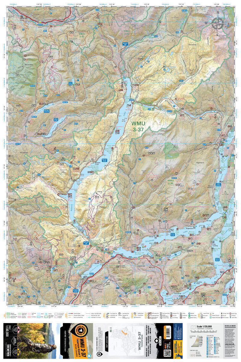 WMU 3-37 Thompson Region - Hunting Topo BC - Backroad Maps
