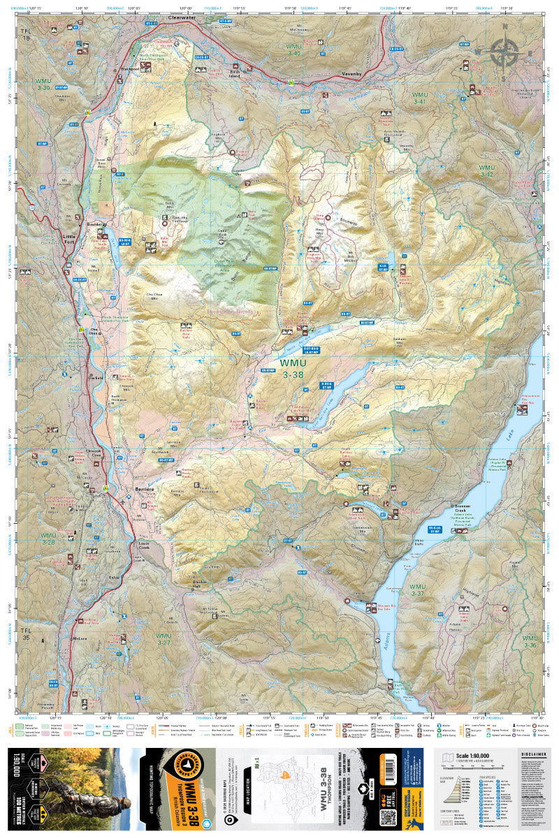 WMU 3-38 Thompson Region - Hunting Topo BC - Backroad Maps