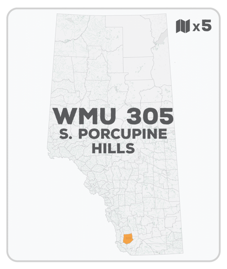 WMU 305 Hunting Bundle - South Porcupine Hills Alberta (5 maps) - Hunting Bundle