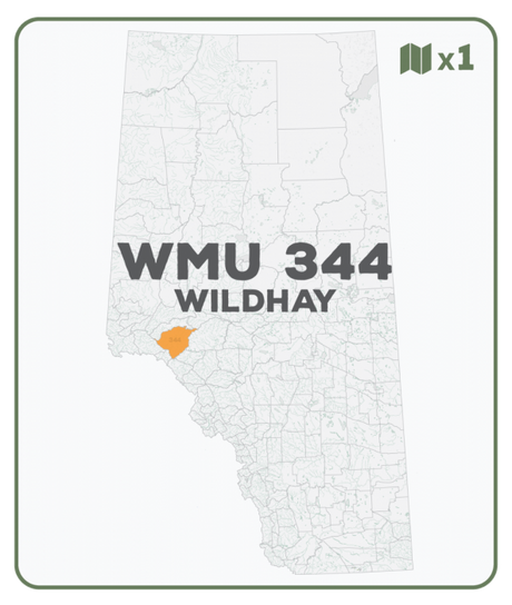 WMU 344 Wildhay - Hunting Topo Alberta - Backroad Maps