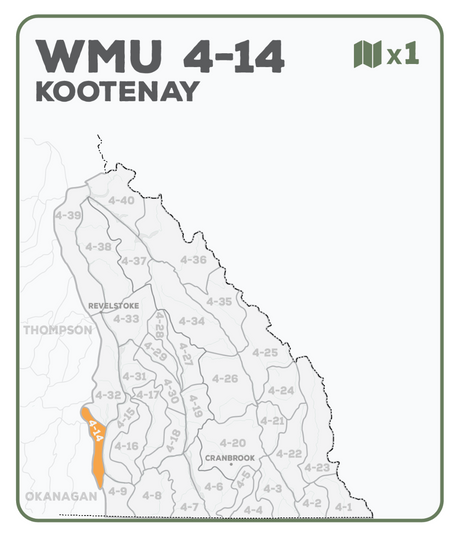 WMU 4-14 Kootenay Region - Hunting Topo BC - Backroad Maps