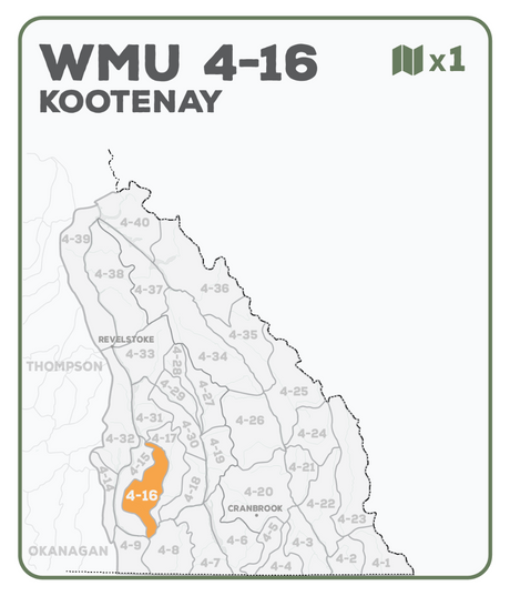 WMU 4-16 Kootenay Region - Hunting Topo BC - Backroad Maps
