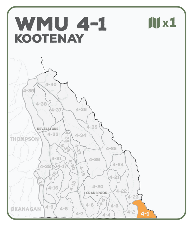 WMU 4-1 Kootenay Region - Hunting Topo BC - Backroad Maps