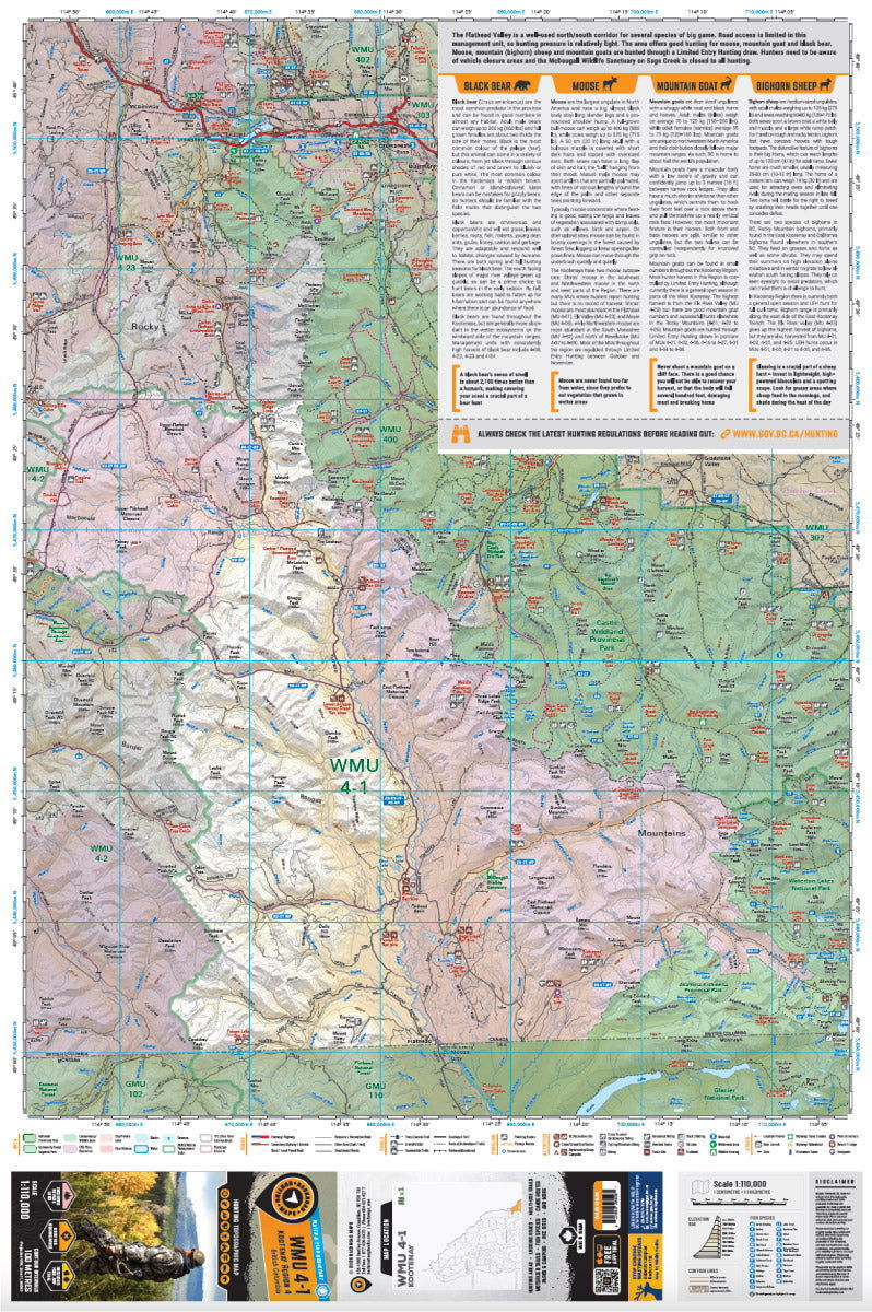WMU 4-1 Kootenay Region - Hunting Topo BC - Backroad Maps