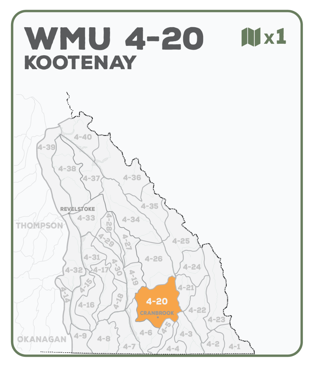 WMU 4-20 Kootenay Region Hunting Topo BC - Backroad Maps