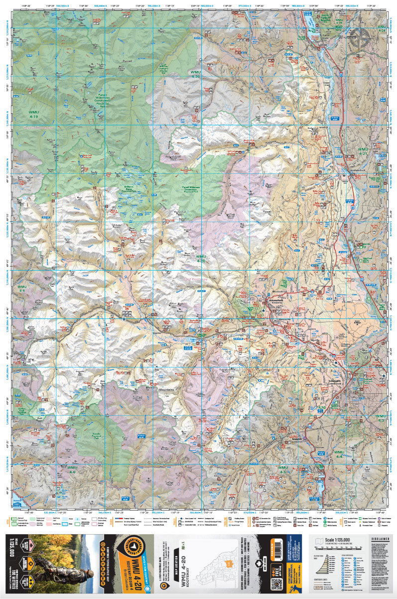 WMU 4-20 Kootenay Region Hunting Topo BC - Backroad Maps