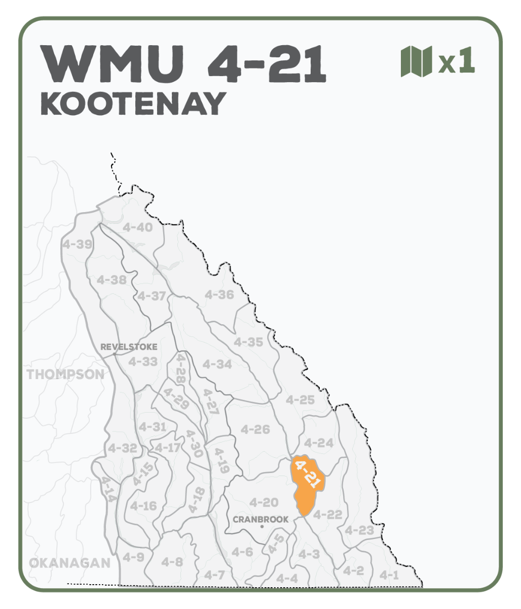 WMU 4-21 Kootenay Region - Hunting Topo BC - Backroad Maps