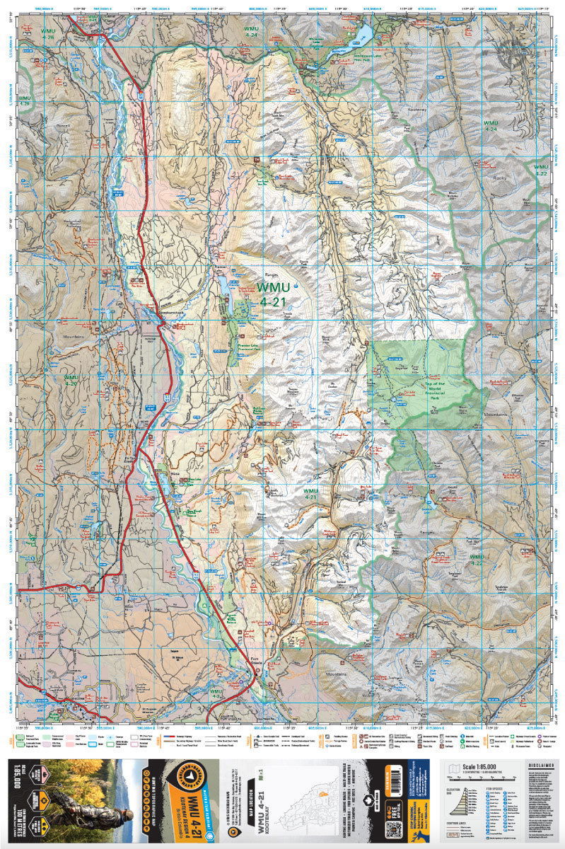WMU 4-21 Kootenay Region - Hunting Topo BC - Backroad Maps