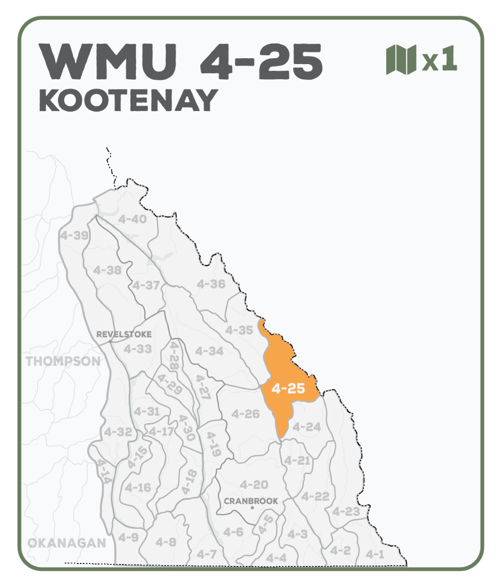 WMU 4-25 Kootenay Region - Hunting Topo BC - Backroad Maps