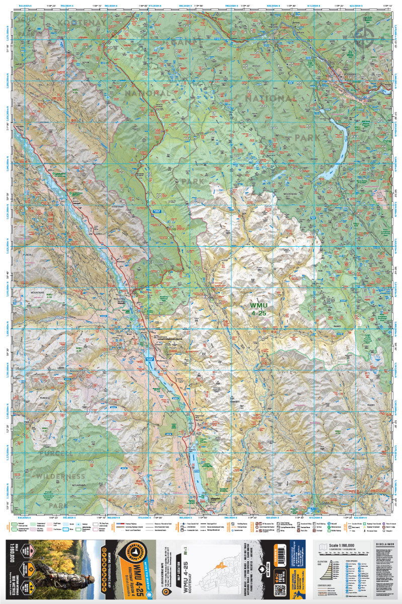 WMU 4-25 Kootenay Region - Hunting Topo BC - Backroad Maps