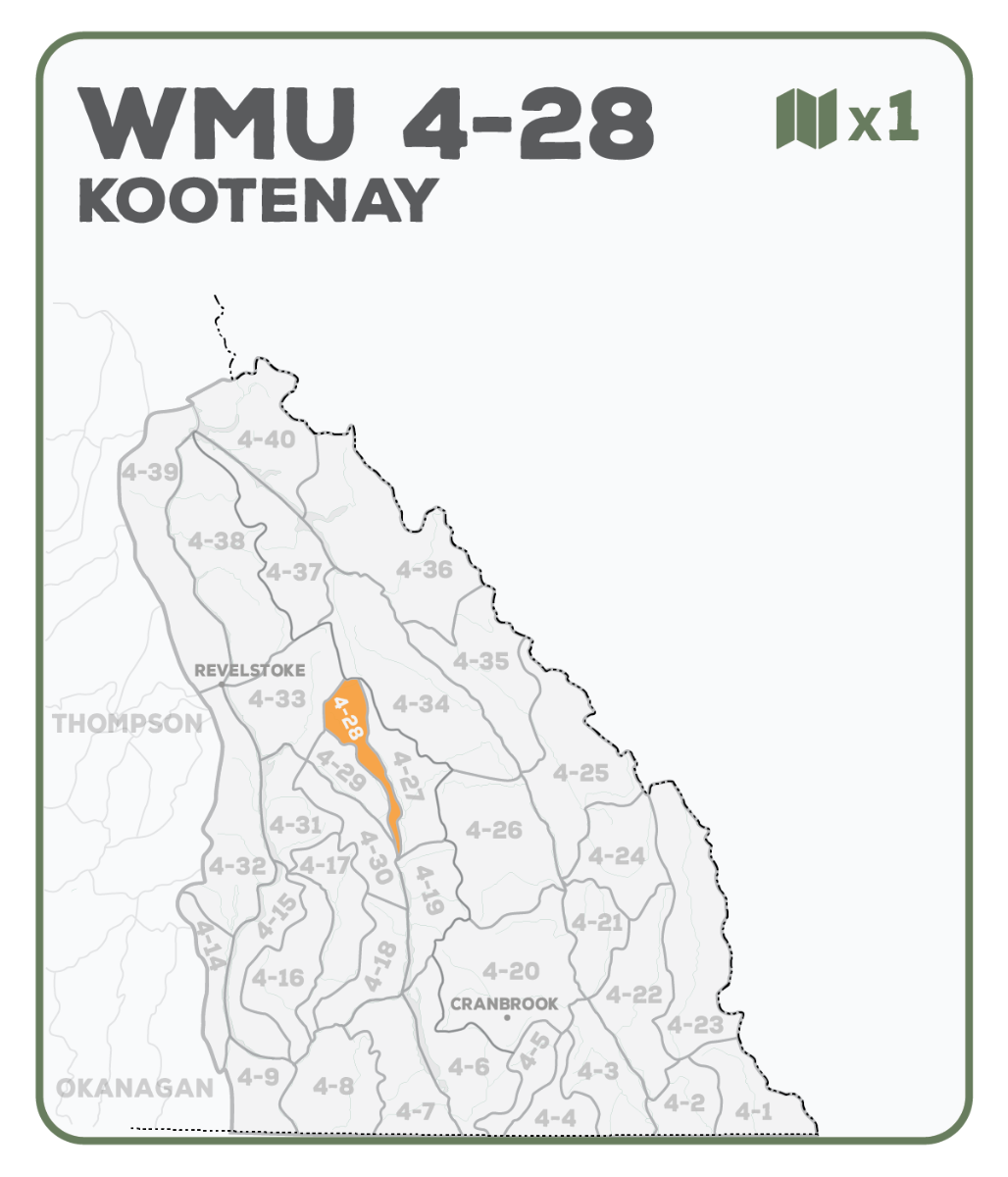 WMU 4-28 Kootenay Region - Hunting Topo BC - Backroad Maps