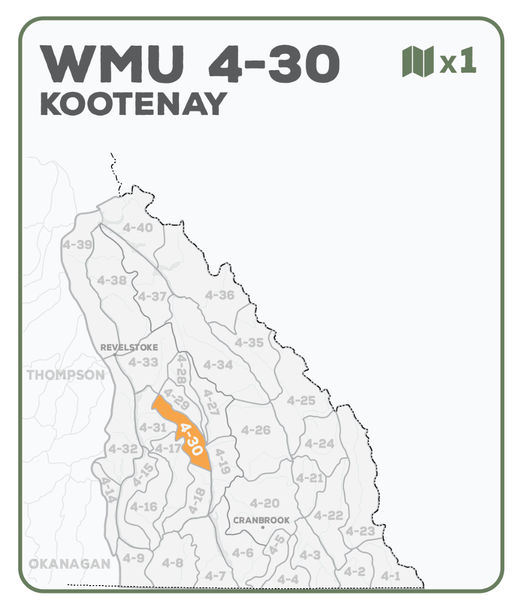 WMU 4-30 Kootenay Region - Hunting Topo-BC - Backroad Maps