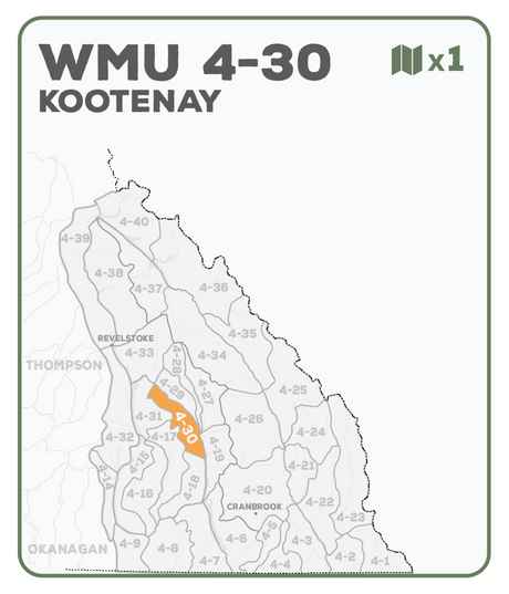 WMU 4-30 Kootenay Region - Hunting Topo-BC - Backroad Maps