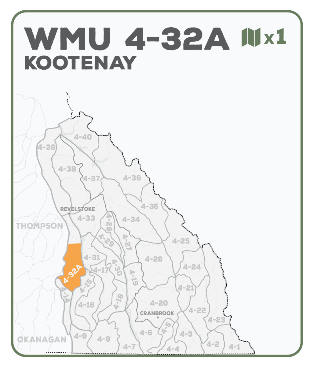 WMU 4-32 Zone A Kootenay Region - Hunting Topo BC - Backroad Maps