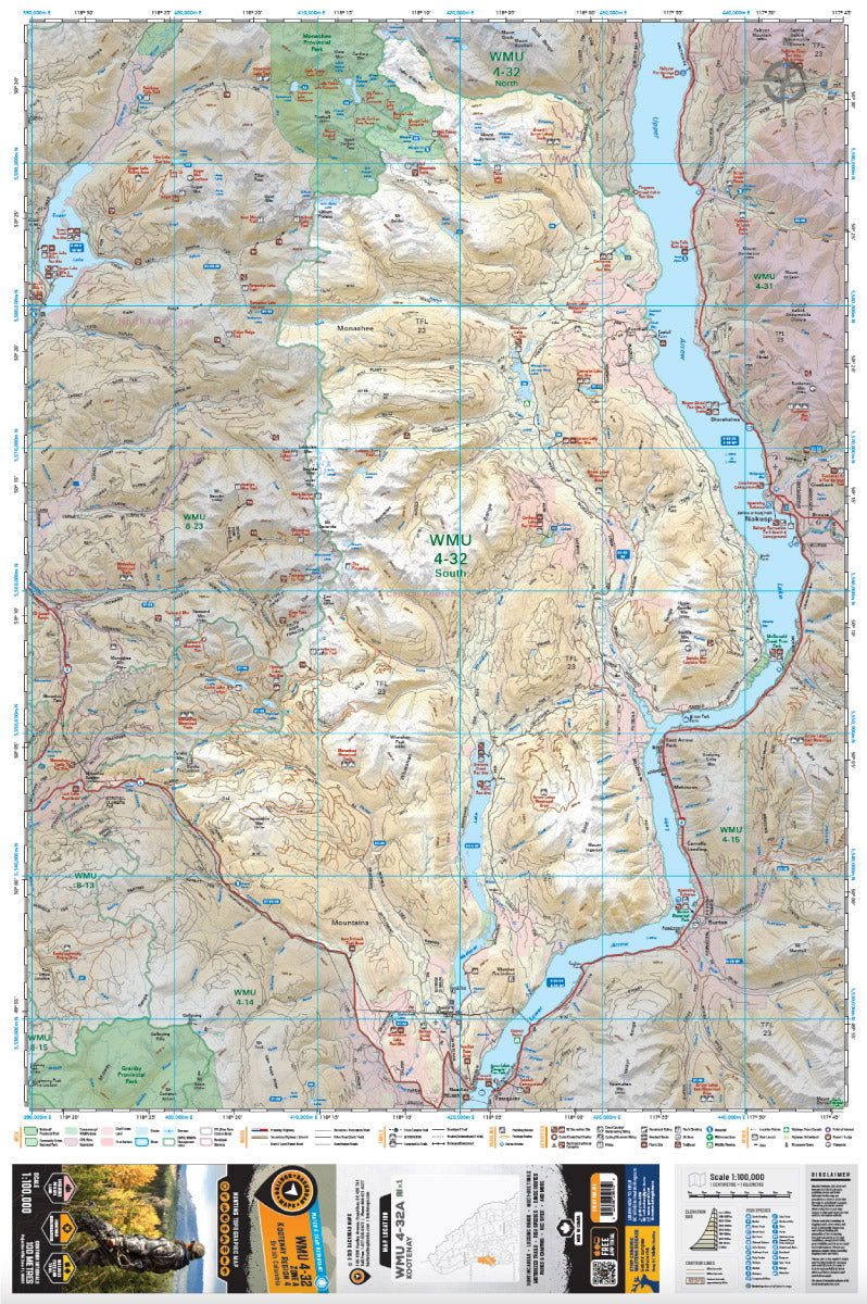 WMU 4-32 Zone A Kootenay Region - Hunting Topo BC - Backroad Maps