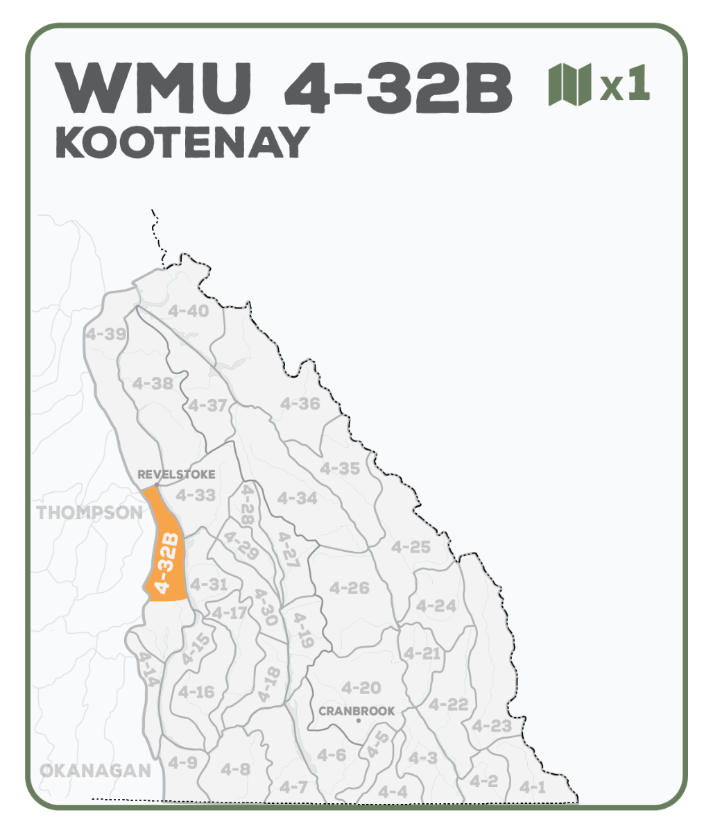WMU 4-32 Zone B Kootenay Region - Hunting Topo BC - Backroad Maps