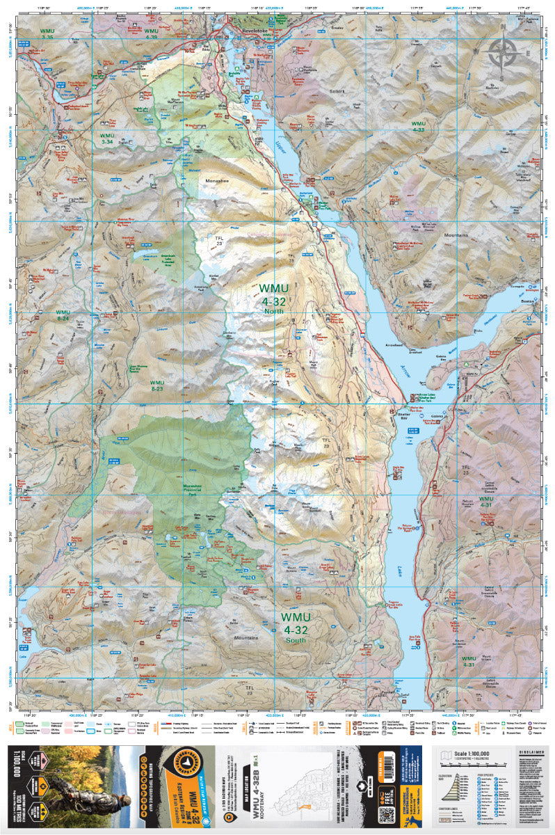 WMU 4-32 Zone B Kootenay Region - Hunting Topo BC - Backroad Maps