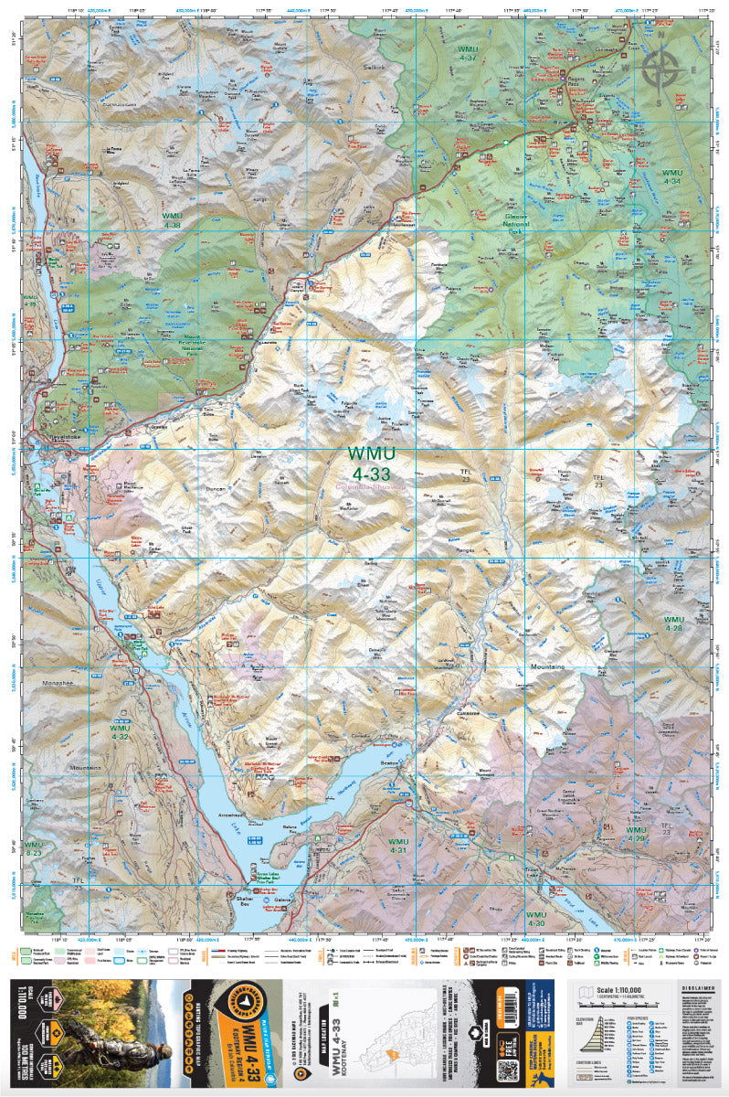 WMU 4-33 Kootenay Region - Hunting Topo BC - Backroad Maps