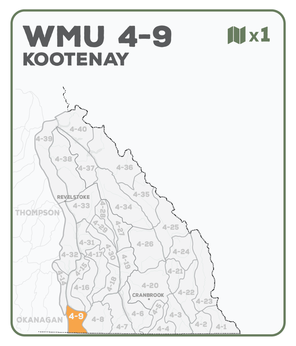 WMU 4-9 Kootenay Region - Hunting Topo BC - Backroad Maps