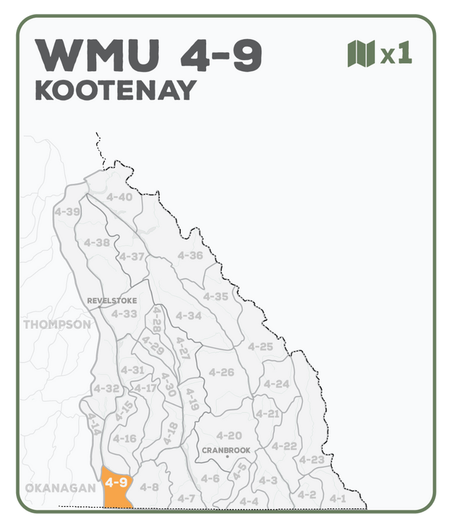 WMU 4-9 Kootenay Region - Hunting Topo BC - Backroad Maps