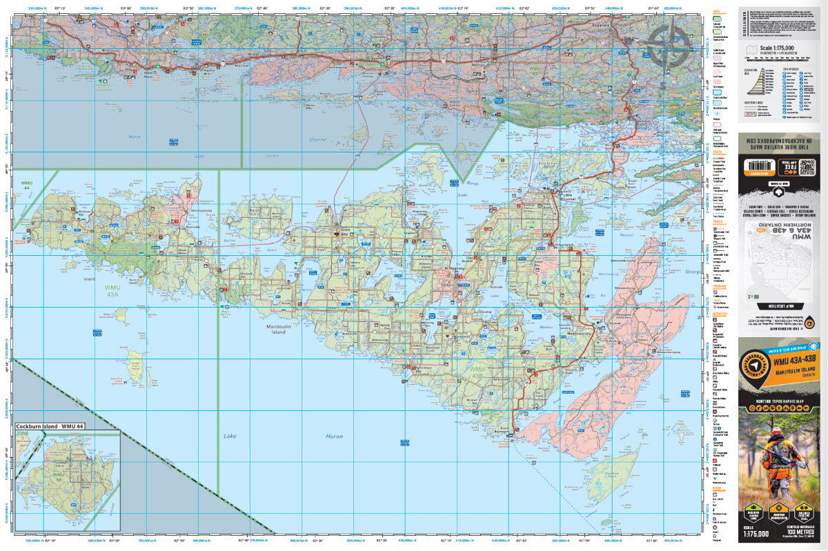 WMU 43A & 43B Manitoulin Island - Ontario Hunting Topo - Backroad Maps