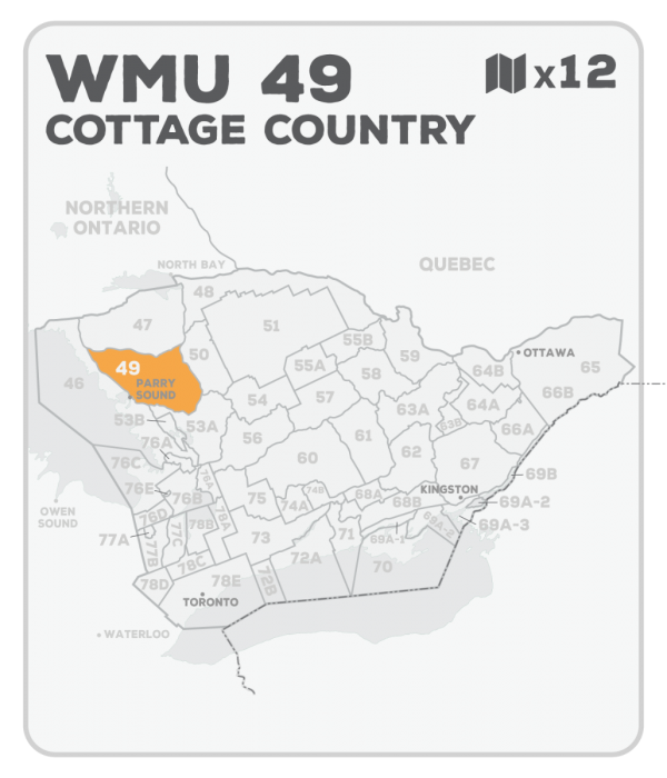 WMU 49 Hunting Bundle - Cottage Country Ontario (12 maps) - Hunting Bundle