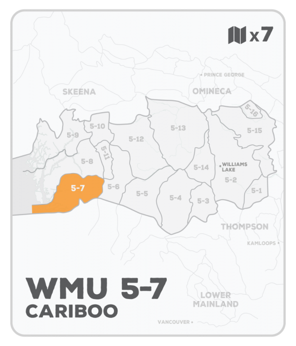 WMU 5-7 Hunting Bundle - Cariboo Region BC (7 maps) - Hunting Bundle