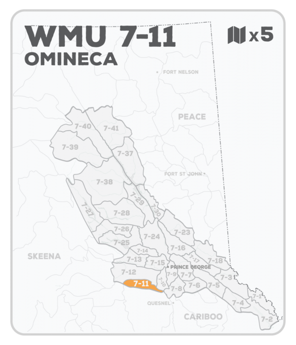 WMU 7-11 Hunting Bundle - Omineca Region BC - Backroad Maps