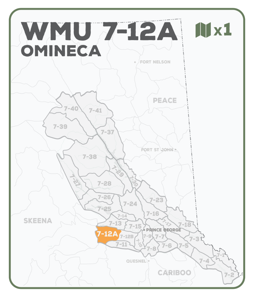 WMU 7-12 Zone A Omineca Region - Hunting Topo BC - Backroad Maps