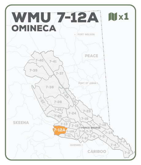 WMU 7-12 Zone A Omineca Region - Hunting Topo BC - Backroad Maps