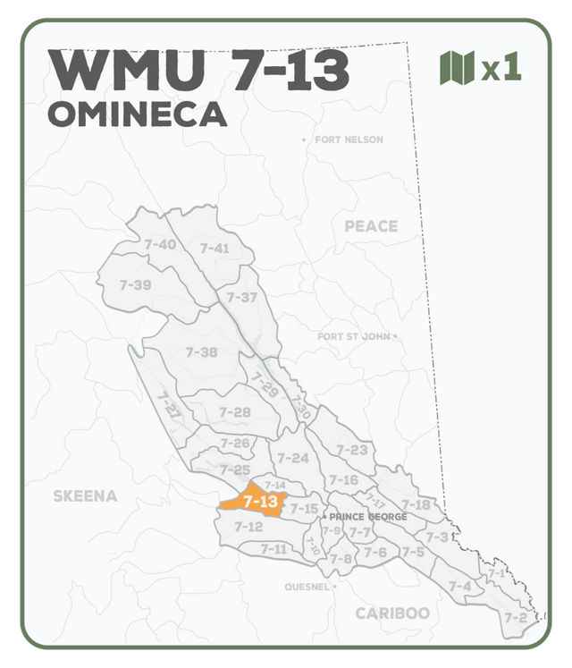 WMU 7-13 Omineca Region - Hunting Topo BC - Backroad Maps