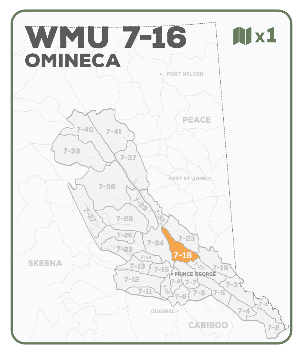 WMU 7-16 Omineca Region - Hunting Topo BC - Backroad Maps