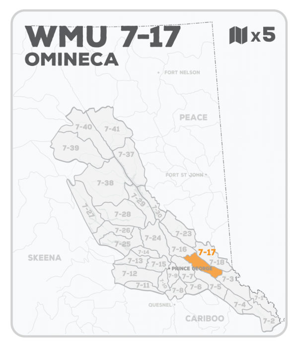 WMU 7-17 Hunting Bundle - Omineca Region BC - Backroad Maps