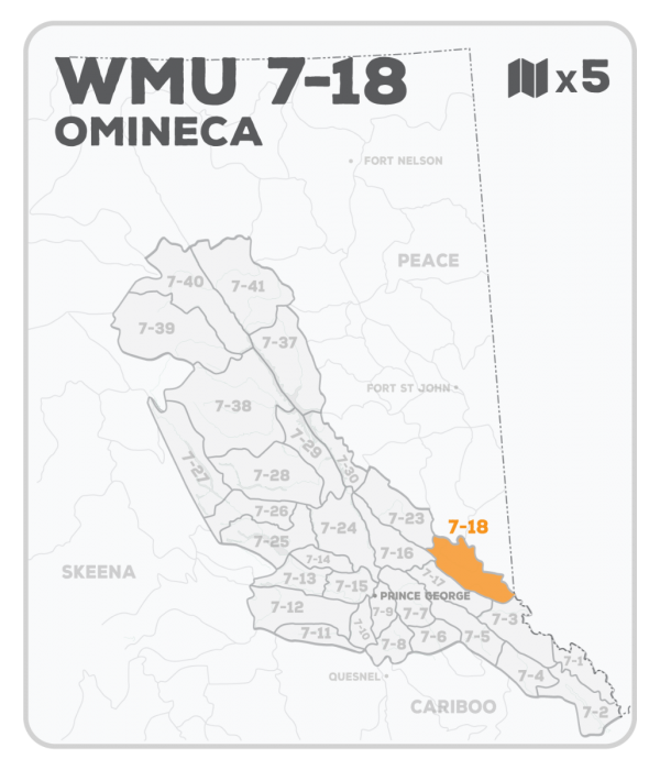 WMU 7-18 Hunting Bundle - Omineca Region BC - Backroad Maps