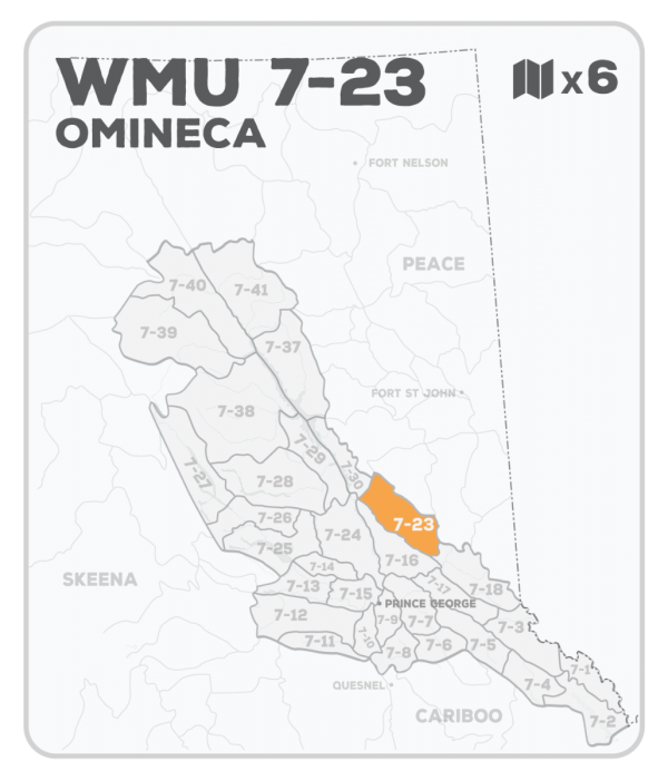 WMU 7-23 Hunting Bundle - Omineca Region BC - Backroad Maps