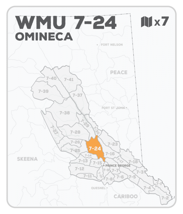 WMU 7-24 Hunting Bundle - Omineca Region BC - Backroad Maps