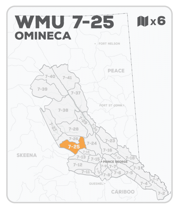 WMU 7-25 Hunting Bundle - Omineca Region BC - Backroad Maps
