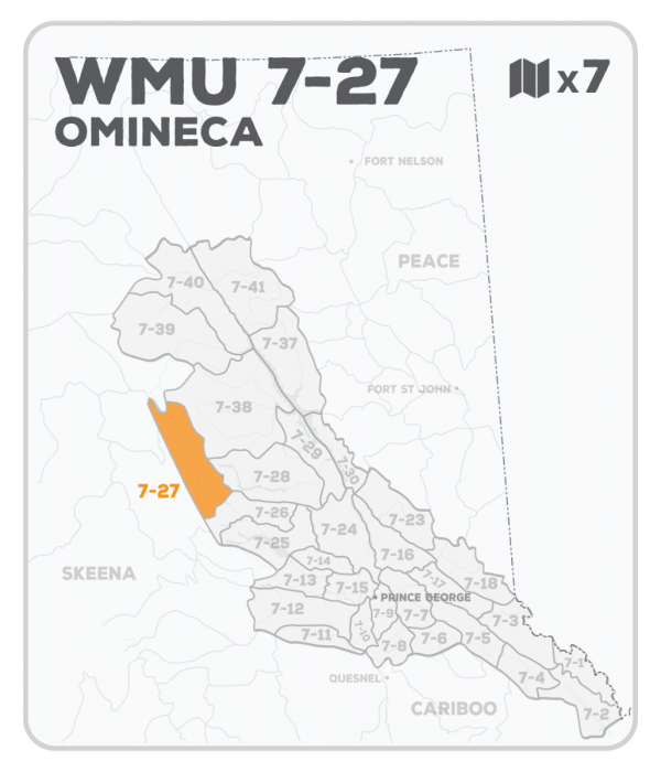 WMU 7-27 Hunting Bundle - Omineca Region BC - Backroad Maps