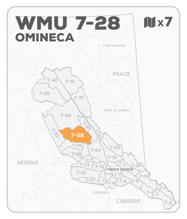 WMU 7-28 Hunting Bundle - Omineca Region BC - Backroad Maps