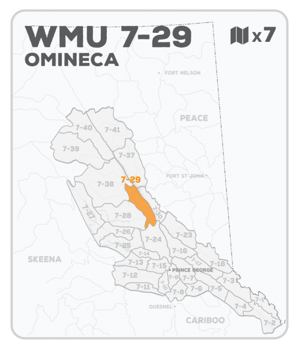 WMU 7-29 Hunting Bundle - Omineca Region BC - Backroad Maps