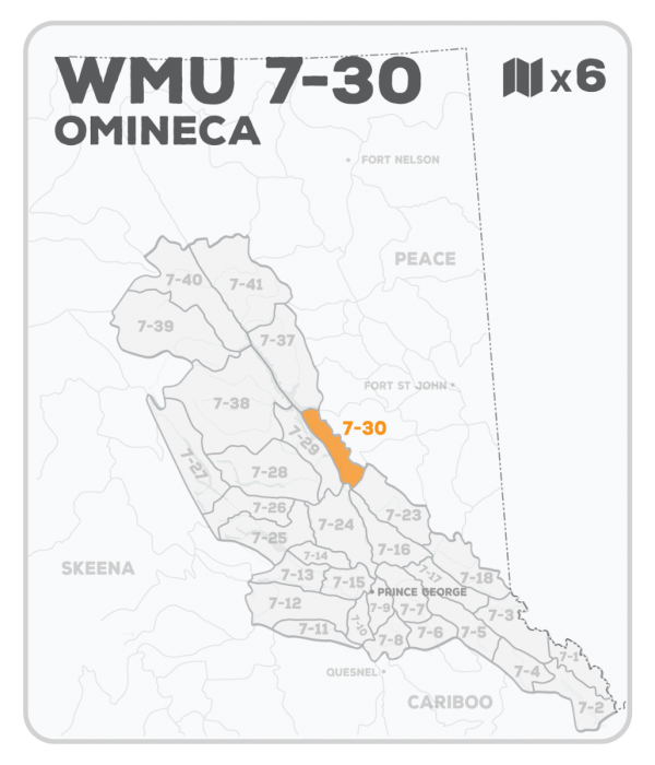 WMU 7-30 Hunting Bundle - Omineca Region BC - Backroad Maps