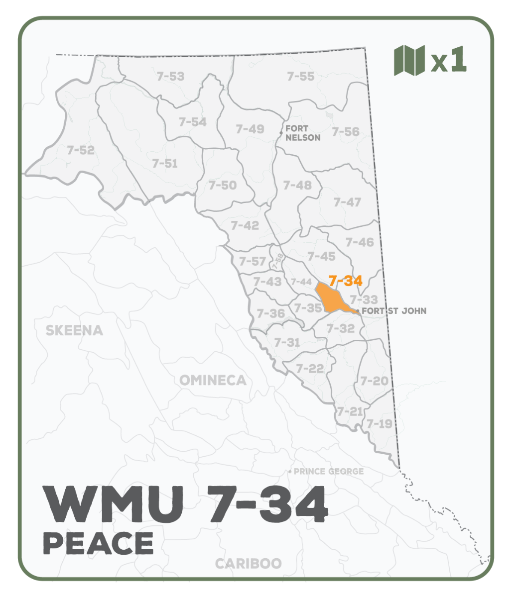 WMU 7-34 Peace Region - Hunting Topo BC - Backroad Maps