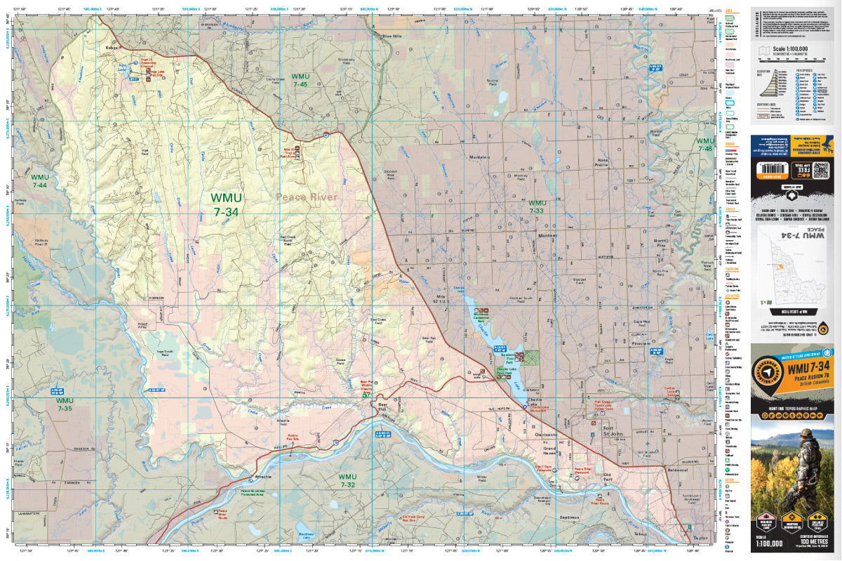 WMU 7-34 Peace Region - Hunting Topo BC - Backroad Maps