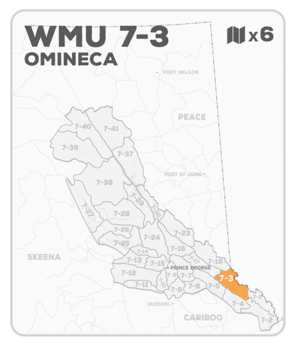 WMU 7-3 Hunting Bundle - Omineca Region BC - Backroad Maps
