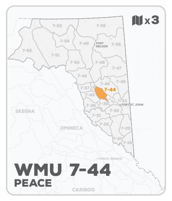 WMU 7-44 Hunting Bundle - Peace Region BC (3 maps) - Hunting Bundle